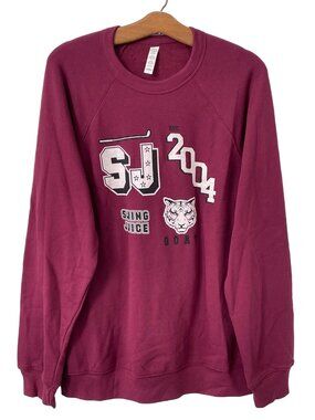 Swing Juice Sweatshirt Large SJ 2004 Goat Graphic Crew Pullover Maroon Relaxed
